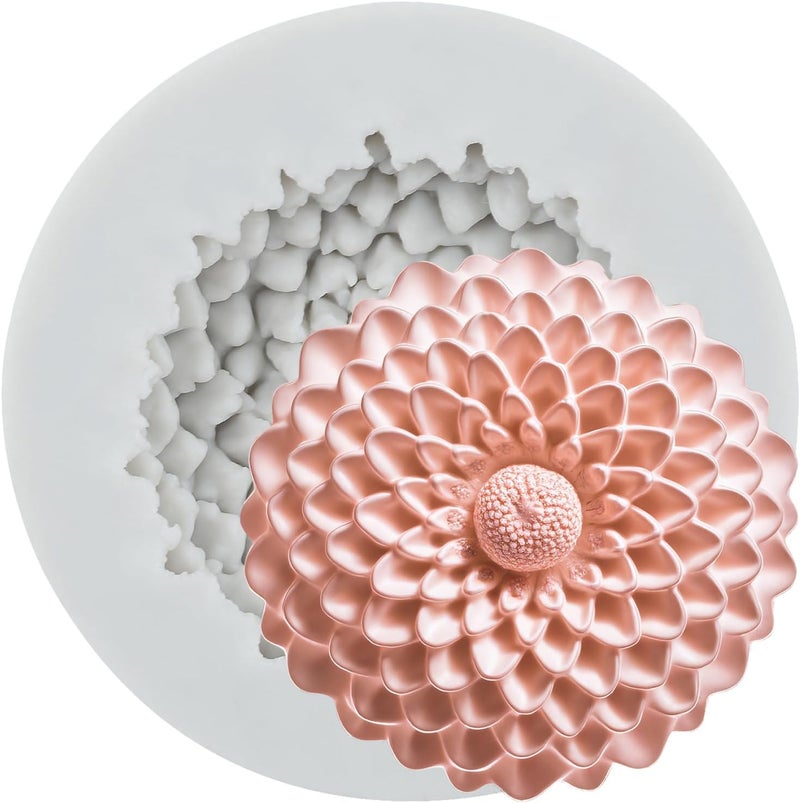TAOXIBEI Flower Polymer Clay Mold Chrysanthemum Clay Molds Chrysanthemum Flower Silicone Mold for DIY Crafts Air Dry Plaster Jewelry Making Epoxy Resin Casting - Image 1